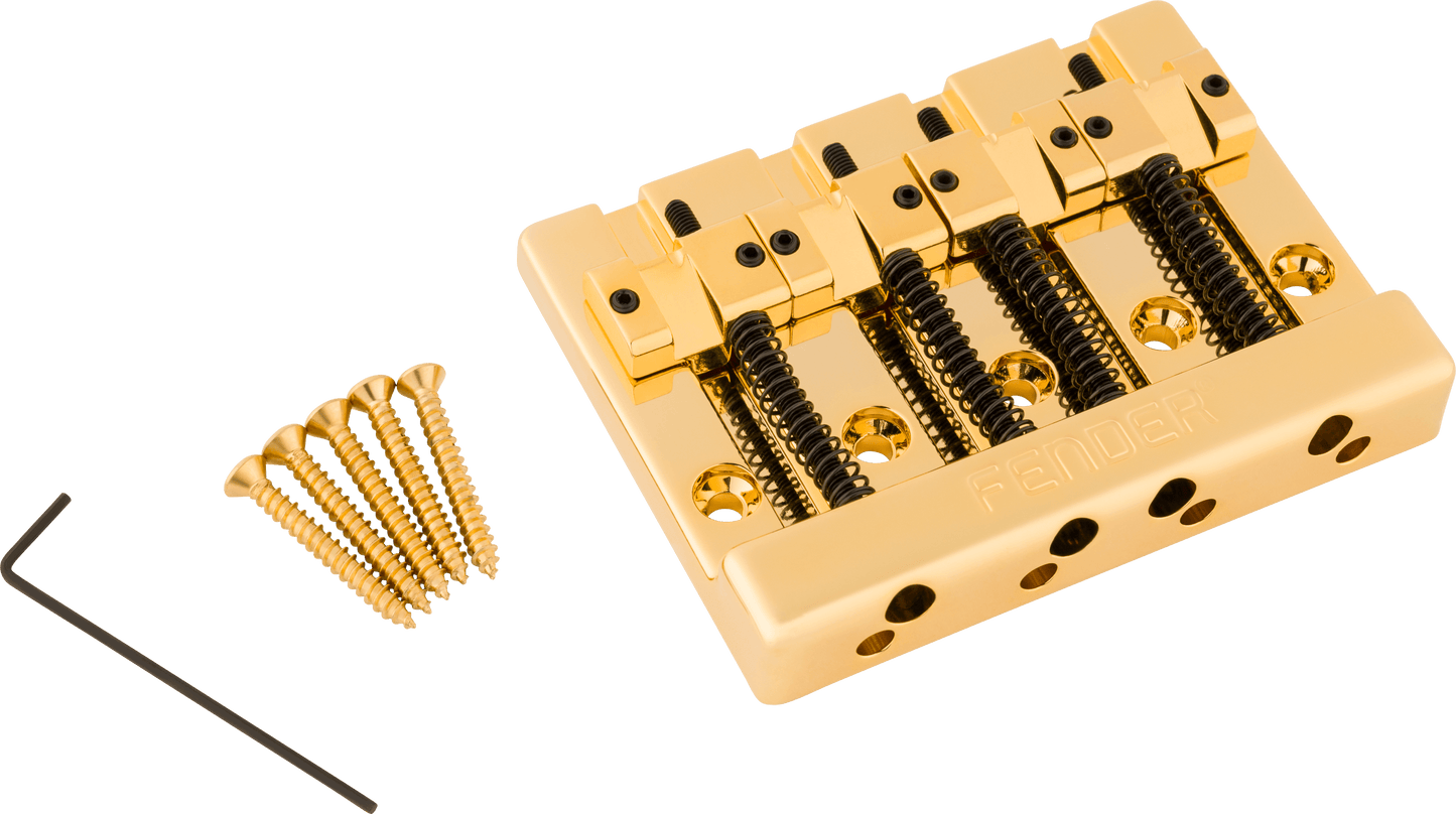 Fender® HiMass™ 4-String Bass Bridge Assembly With Brass Saddles