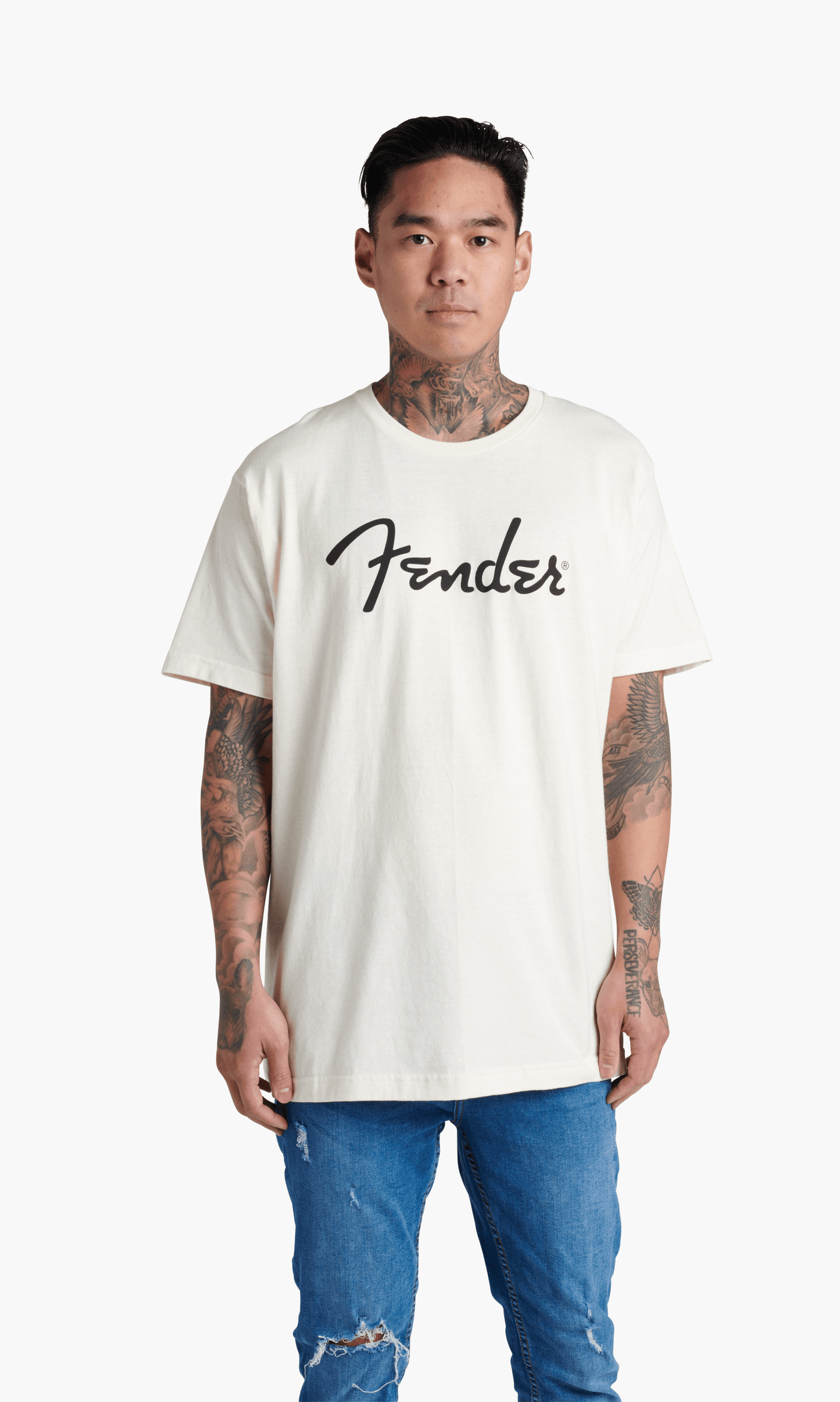 Fender® Spaghetti Logo T-Shirt, Olympic White