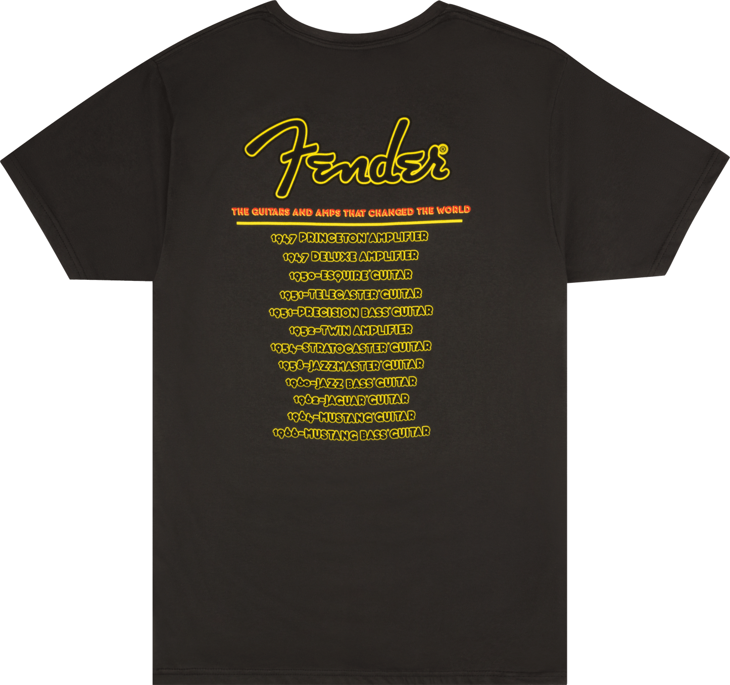 Fender® World Tour T-Shirt, Neon Black