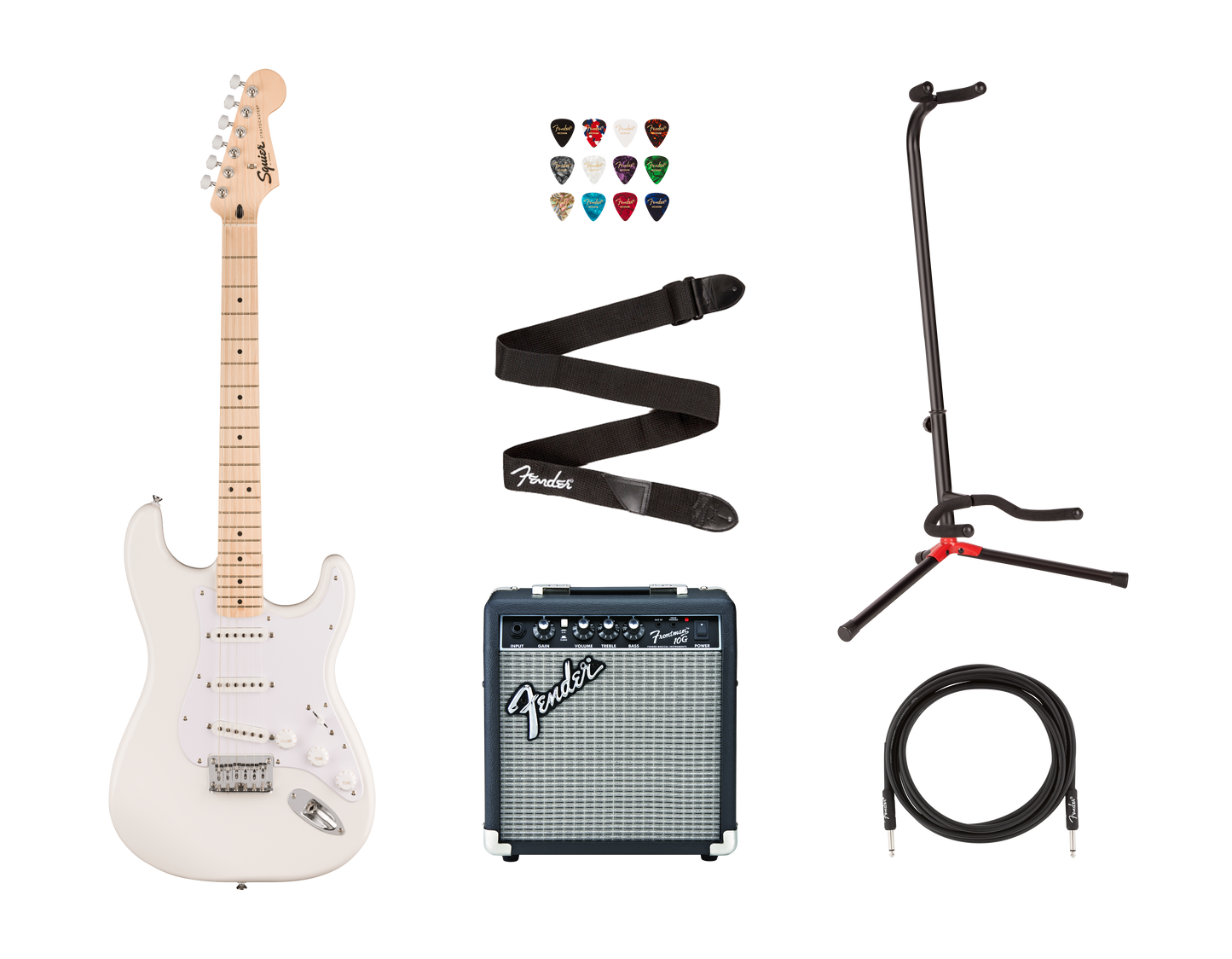 Squier Sonic Stratocaster HT Bundel, White