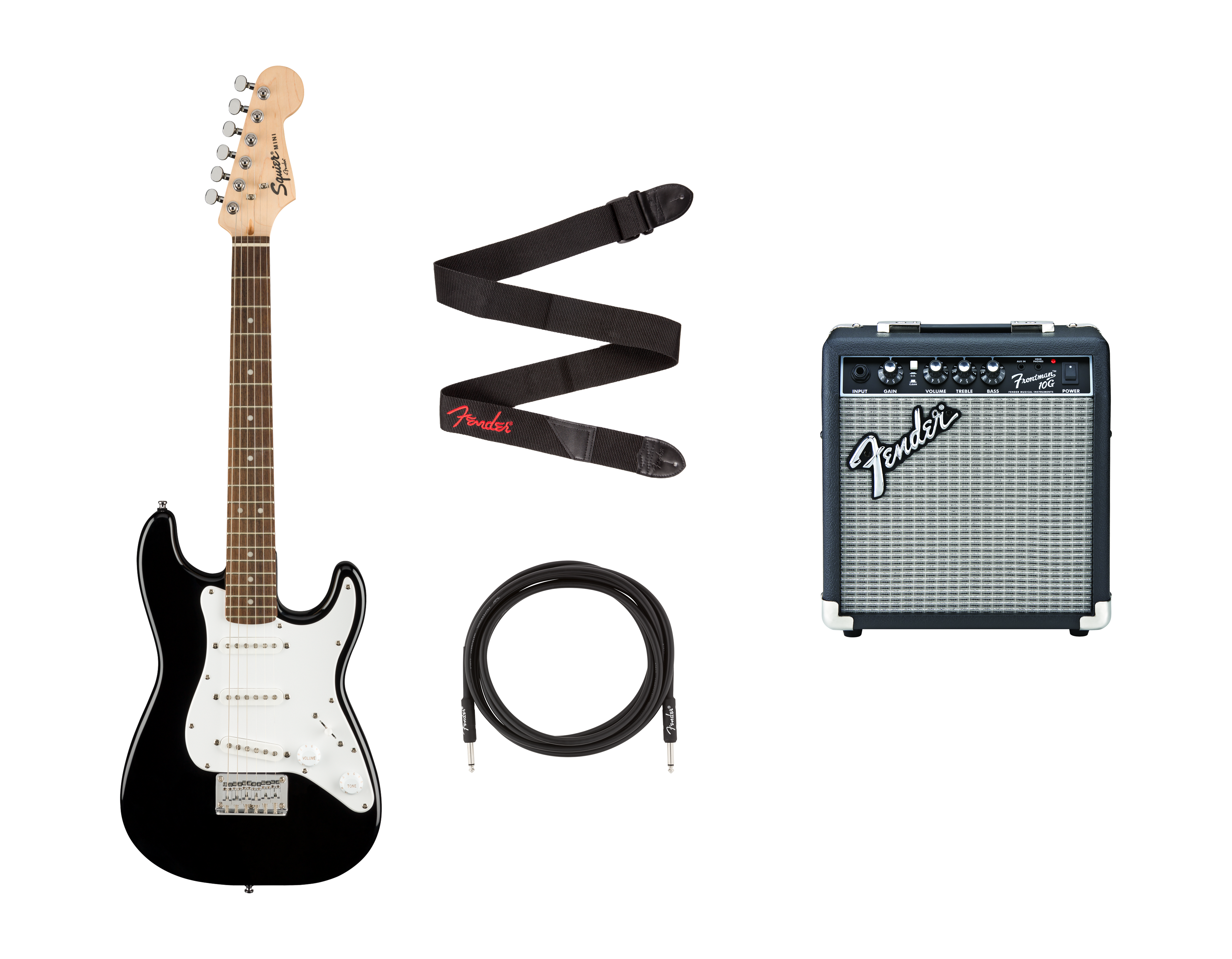 Fender Mini Stratocaster ブラック Squier Mini Stratocaster Bundel, Black – Fender
