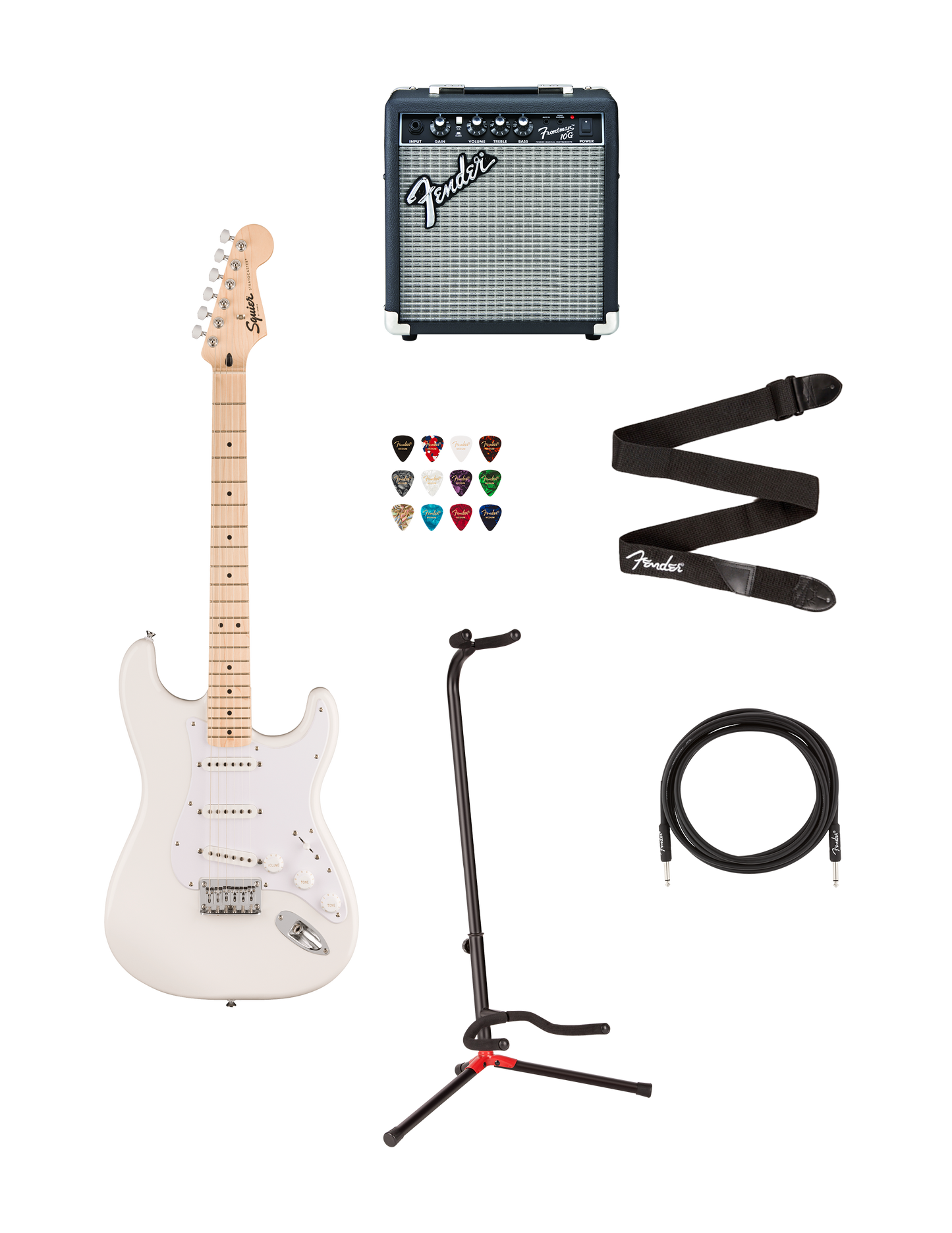 Squier Sonic Stratocaster HT Bundel, White